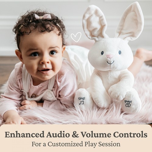 Gund Flora the Bunny Animated Plush Toy 12" | 0 month+ | Peek-a-boo Plush Toy | Baby Soft Toy | Stuffed Toy